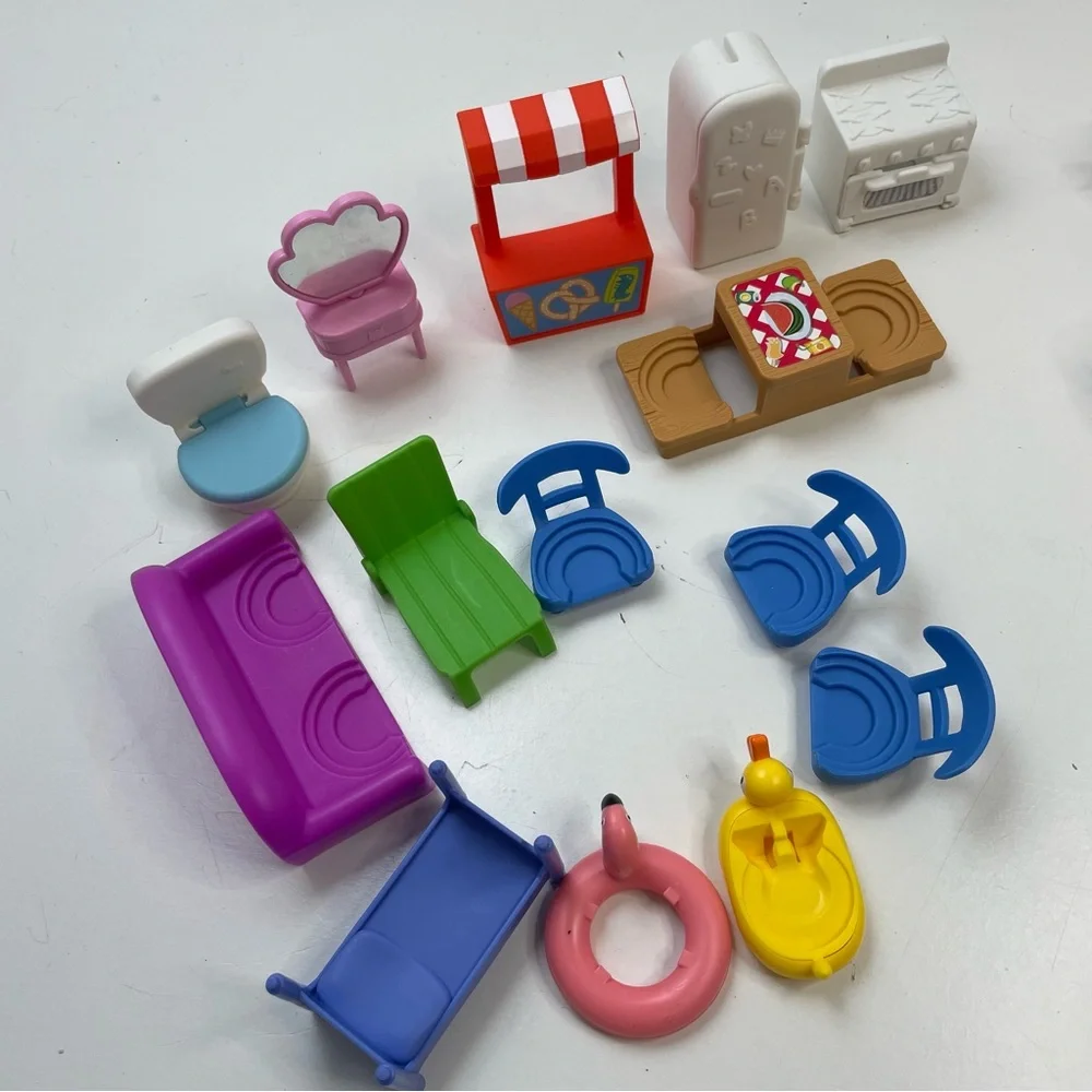 Mini Dollhouse Furniture Lot Colorful Playset Chairs Couch Kitchen Accessories